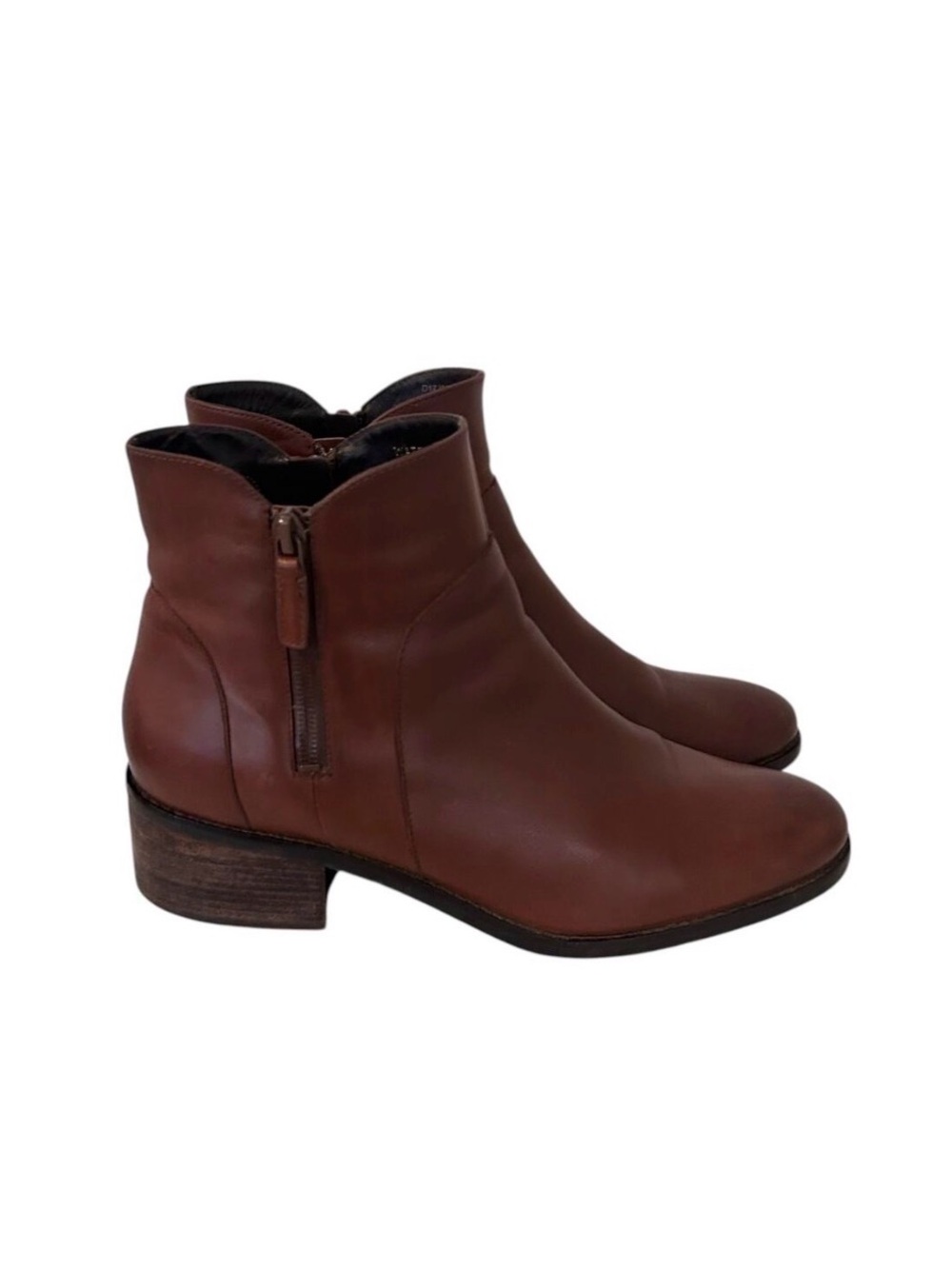 Cole Haan Ankle Boot Leather Zip Waterproof Chestnut Brown 10